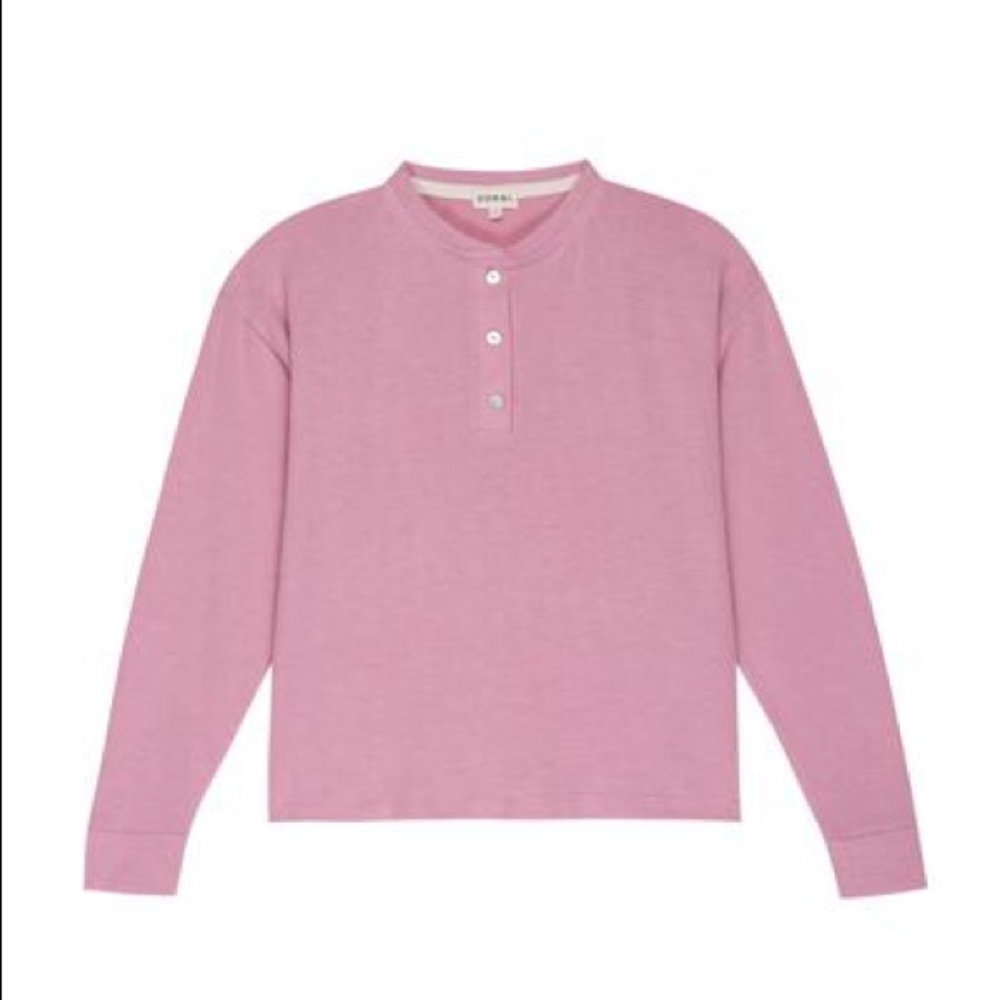 Donni Sweater Henley in Rose